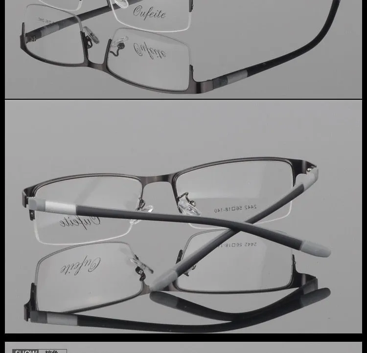 Men's Titanium Square Frame Half Rim Eyeglasses Gp8300