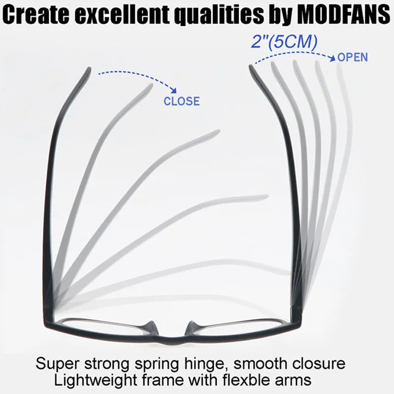 Modfans Unisex Square Polycarbonate Full Rim Reading Glasses R031 - Stylish and Durable Eyewear for All Needs