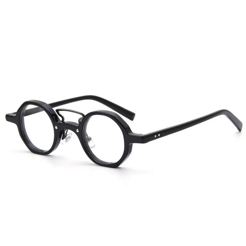 Muzz Men's Full Rim Round Double Bridge Acetate Frame Eyeglasses W3109V