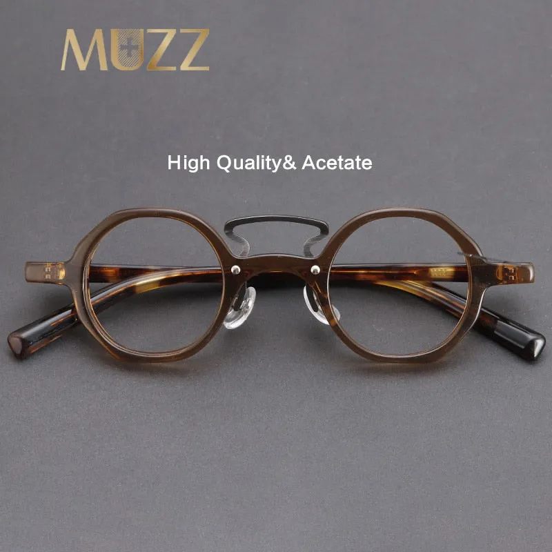 Muzz Men's Full Rim Round Double Bridge Acetate Frame Eyeglasses W3109V