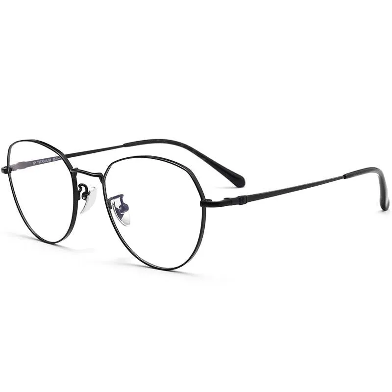 Muzz Men's Full Rim Square Oval Titanium Frame Eyeglasses 15012