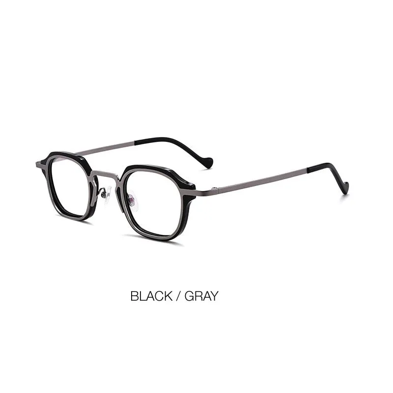 Muzz Men's Full Rim Square Round Acetate Alloy Frame Eyeglasses M7