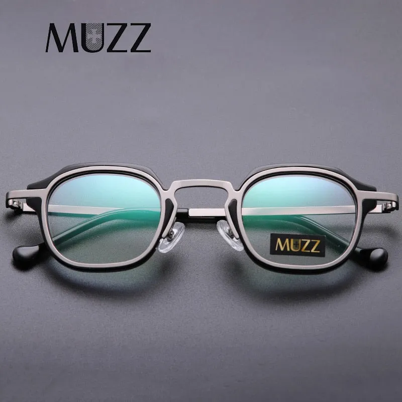 Muzz Men's Full Rim Square Round Acetate Alloy Frame Eyeglasses M7