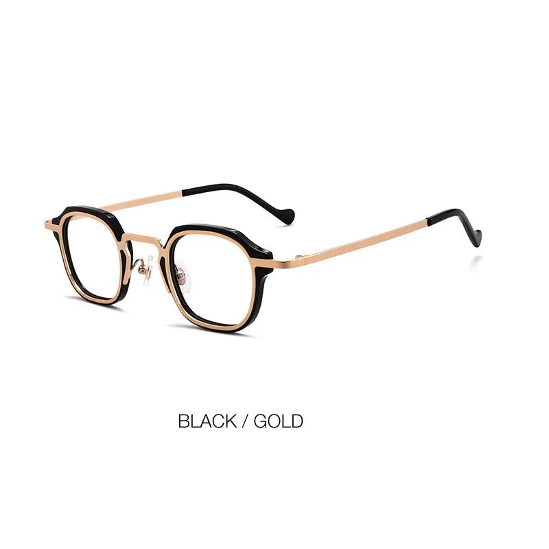 Muzz Men's Full Rim Square Round Acetate Alloy Frame Eyeglasses M7