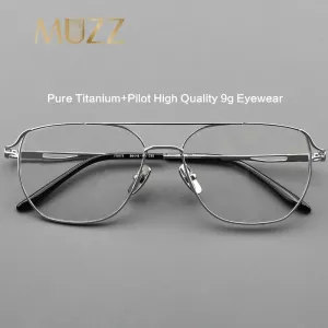 Muzz Unisex Full Rim Oval Double Bridge Titanium Eyeglasses 10173