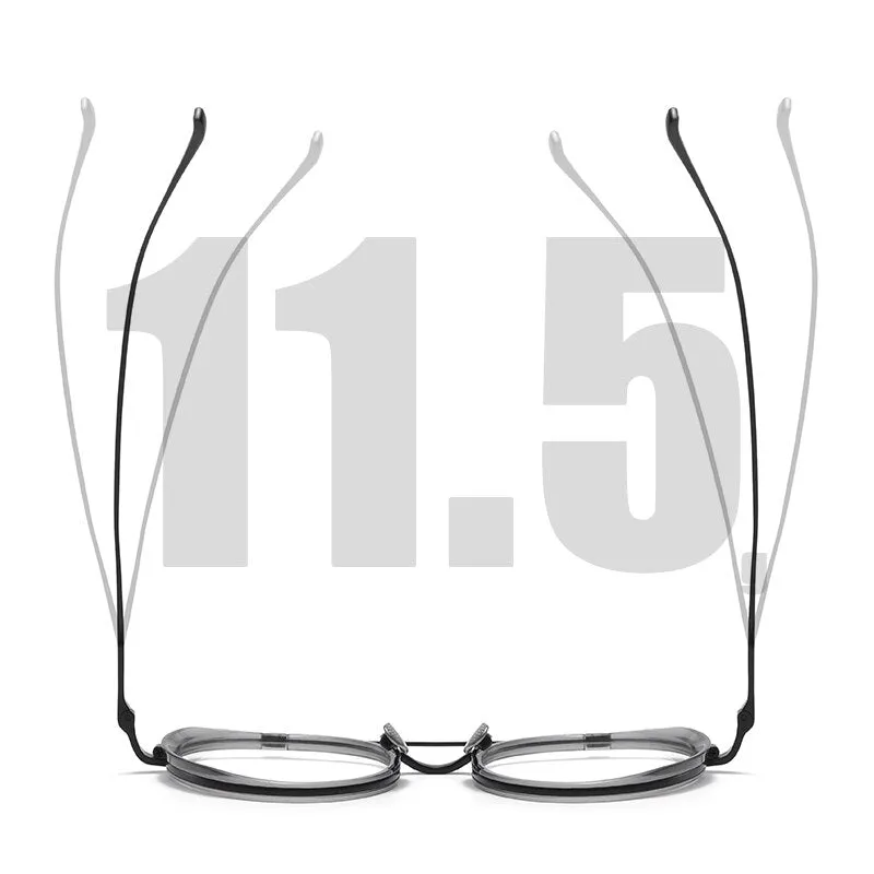 Muzz Unisex Full Rim Round Double Bridge Titanium Acetate Eyeglasses Kj32