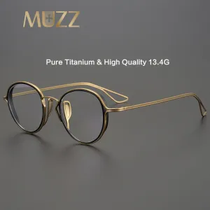 Certainly! Here is a more optimized product title for e-commerce:

Premium Unisex Full-Rim Round Titanium Eyeglasses with Handcrafted Inner Ring