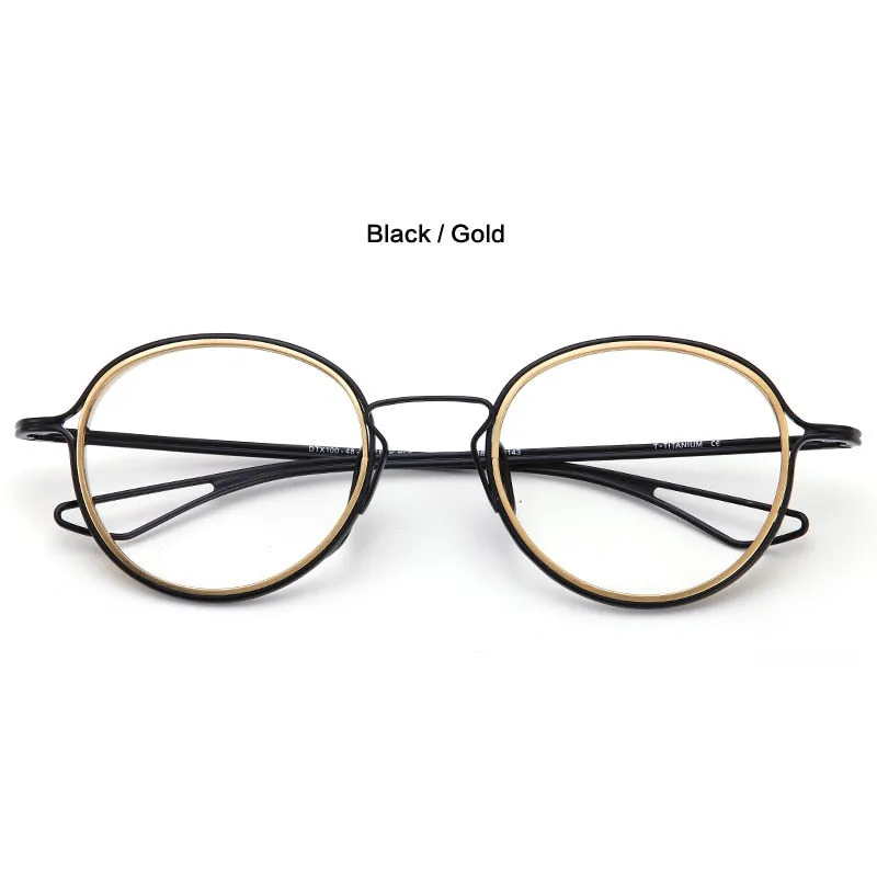 Certainly! Here is a more optimized product title for e-commerce:

Premium Unisex Full-Rim Round Titanium Eyeglasses with Handcrafted Inner Ring