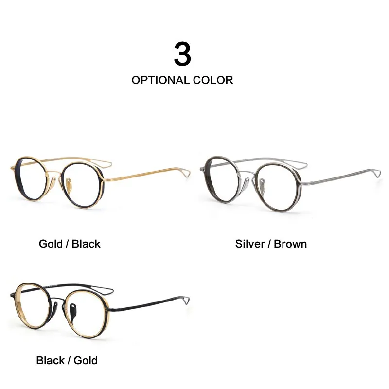 Certainly! Here is a more optimized product title for e-commerce:

Premium Unisex Full-Rim Round Titanium Eyeglasses with Handcrafted Inner Ring