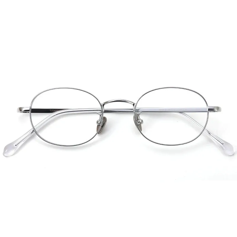 Muzz Unisex Full Rim Round Titanium Alloy Eyeglasses 91312