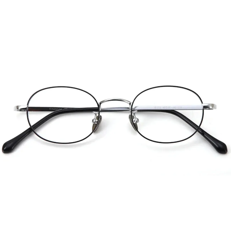 Muzz Unisex Full Rim Round Titanium Alloy Eyeglasses 91312