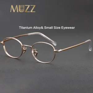 Muzz Unisex Full Rim Round Titanium Alloy Eyeglasses 91312