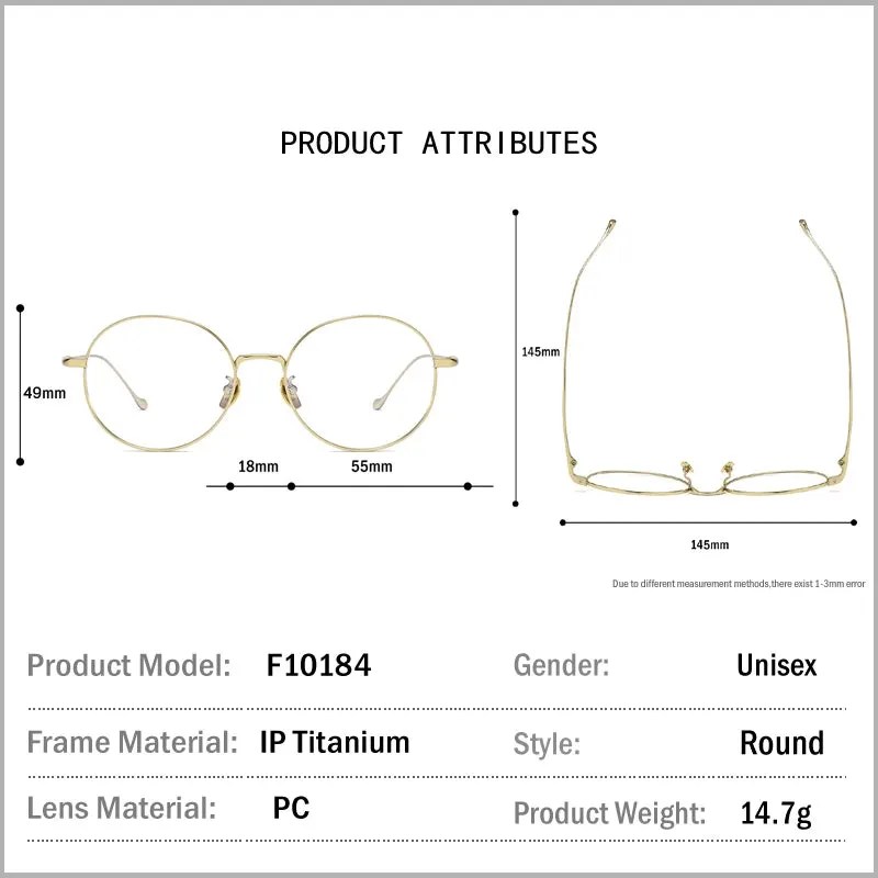 Muzz Unisex Full Rim Round Titanium Eyeglasses 10184