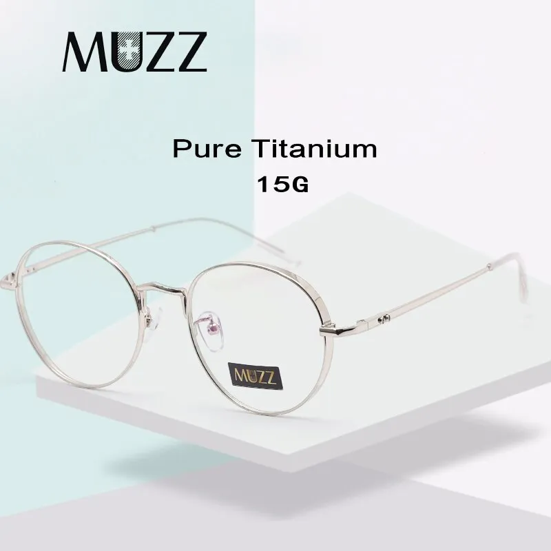 Muzz Unisex Full Rim Round Titanium Frame Eyeglasses 3388