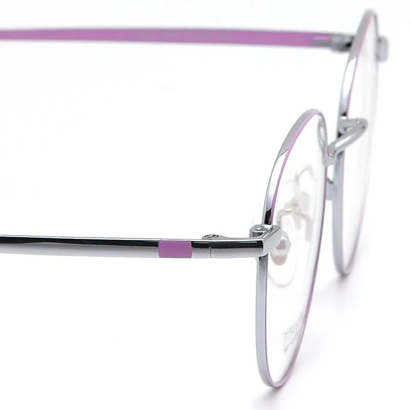 Muzz Women's Full Rim Round Titanium Frame Eyeglasses T9015