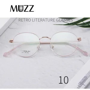 Muzz Women's Full Rim Round Titanium Frame Eyeglasses T9015