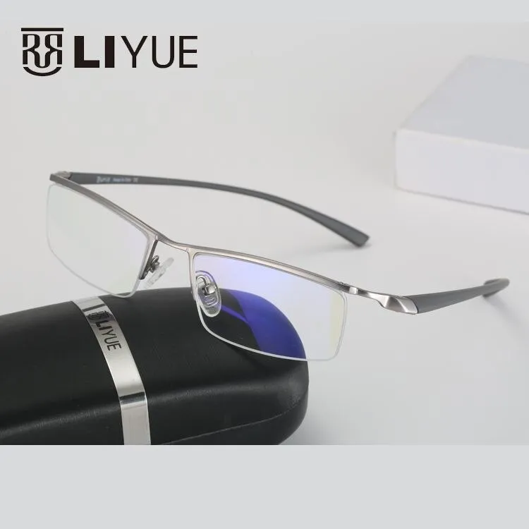 Oveliness Men's Semi Rim Square Alloy Eyeglasses 8199