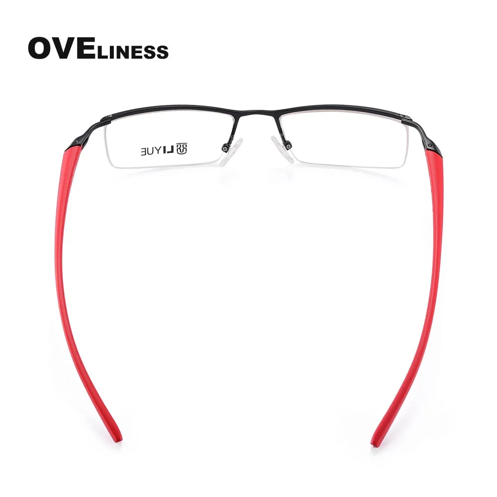 Oveliness Men's Semi Rim Square Alloy Eyeglasses 8199