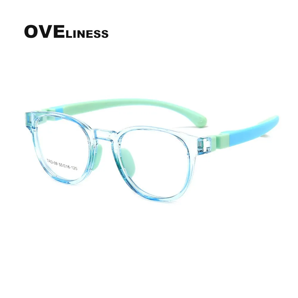 Oveliness Unisex Children's Full Rim Round Tr 90 Titanium Eyeglasses Olp09