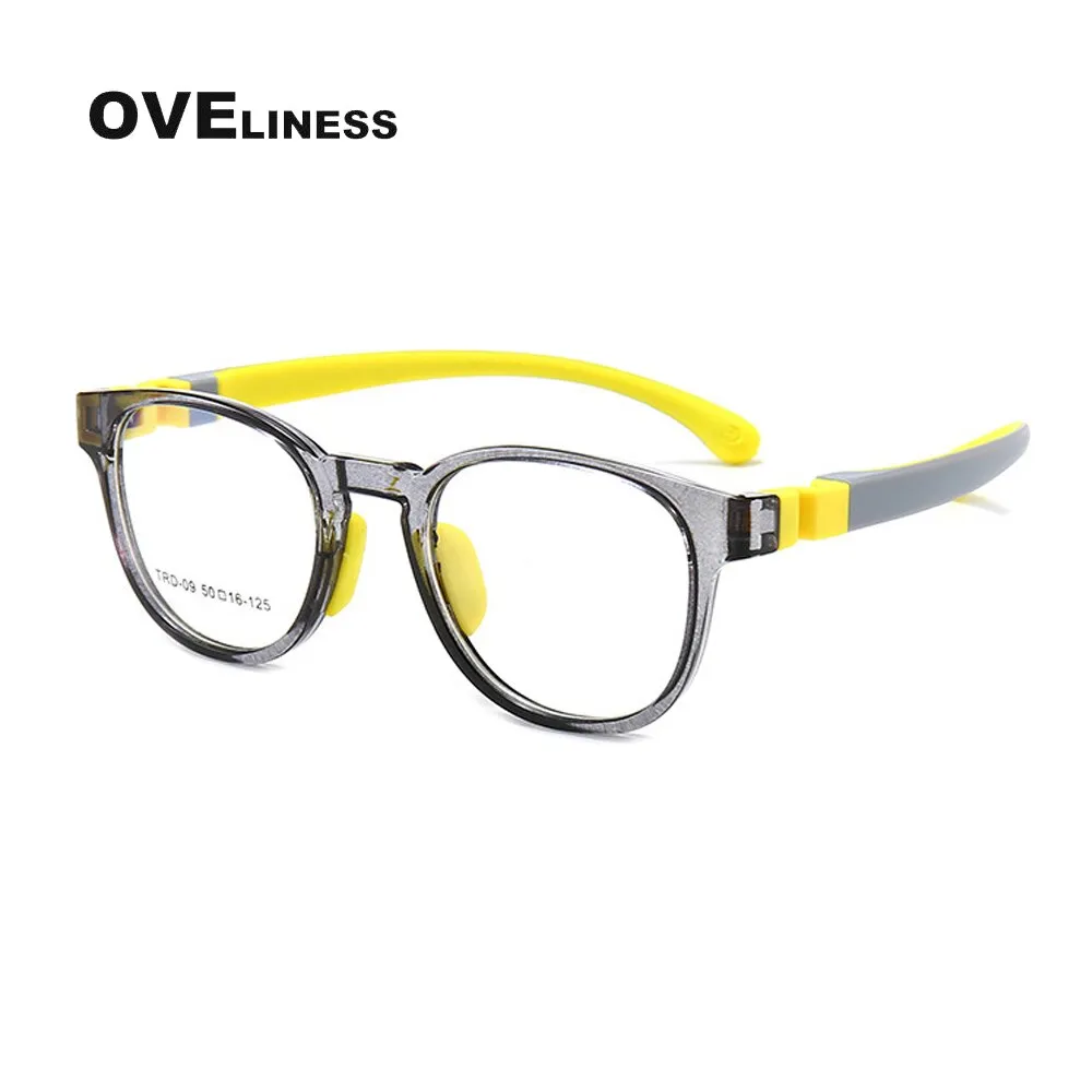 Oveliness Unisex Children's Full Rim Round Tr 90 Titanium Eyeglasses Olp09