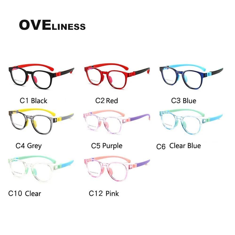 Oveliness Unisex Children's Full Rim Round Tr 90 Titanium Eyeglasses Olp09