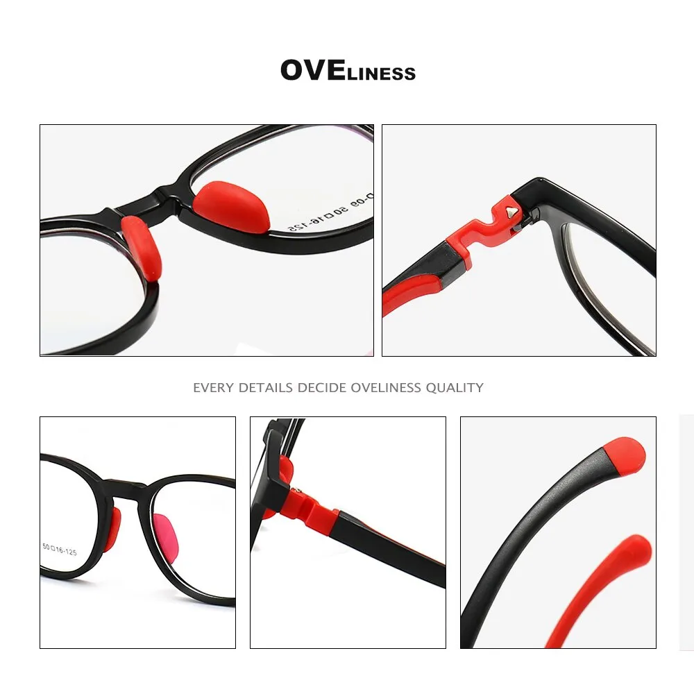 Oveliness Unisex Children's Full Rim Round Tr 90 Titanium Eyeglasses Olp09