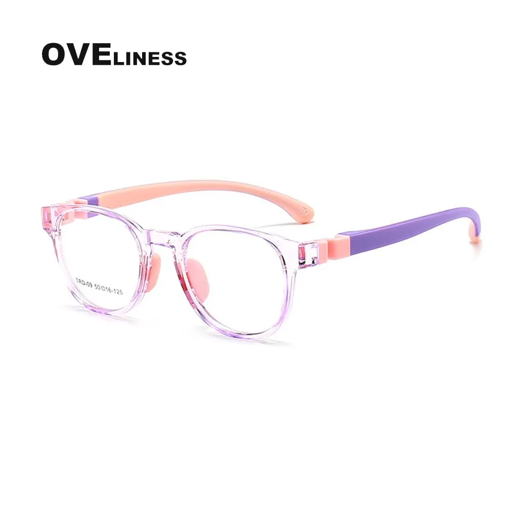 Oveliness Unisex Children's Full Rim Round Tr 90 Titanium Eyeglasses Olp09