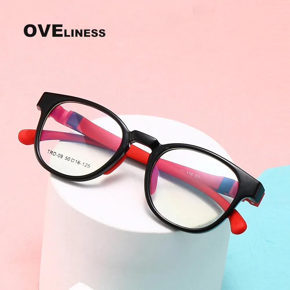 Oveliness Unisex Children's Full Rim Round Tr 90 Titanium Eyeglasses Olp09