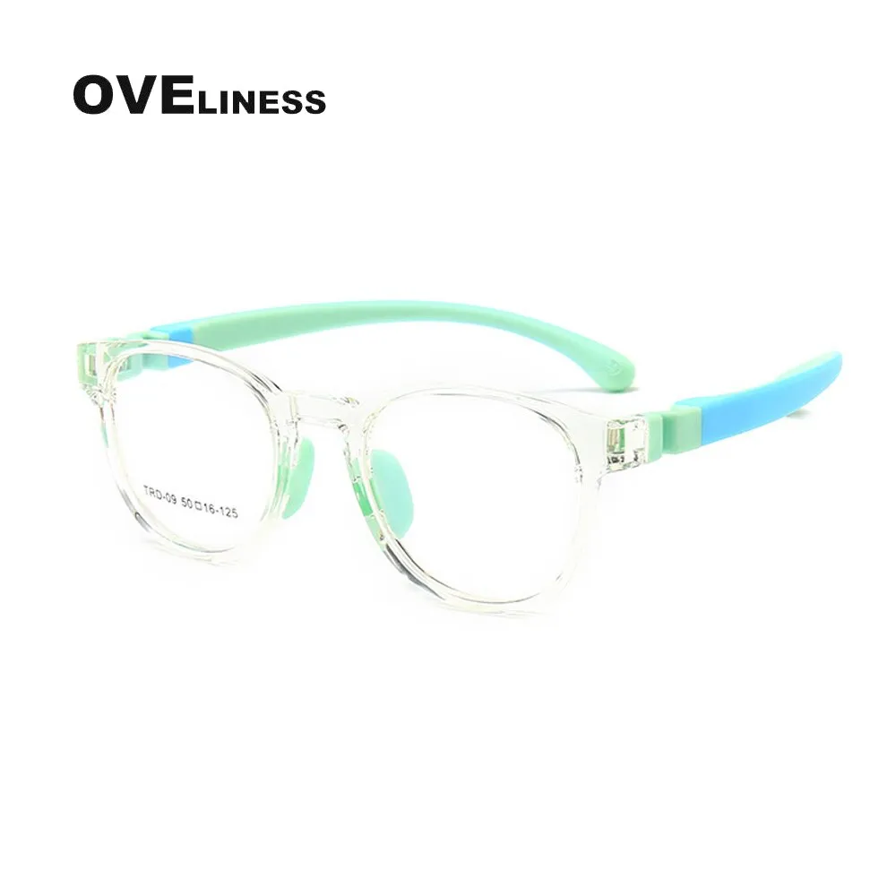 Oveliness Unisex Children's Full Rim Round Tr 90 Titanium Eyeglasses Olp09