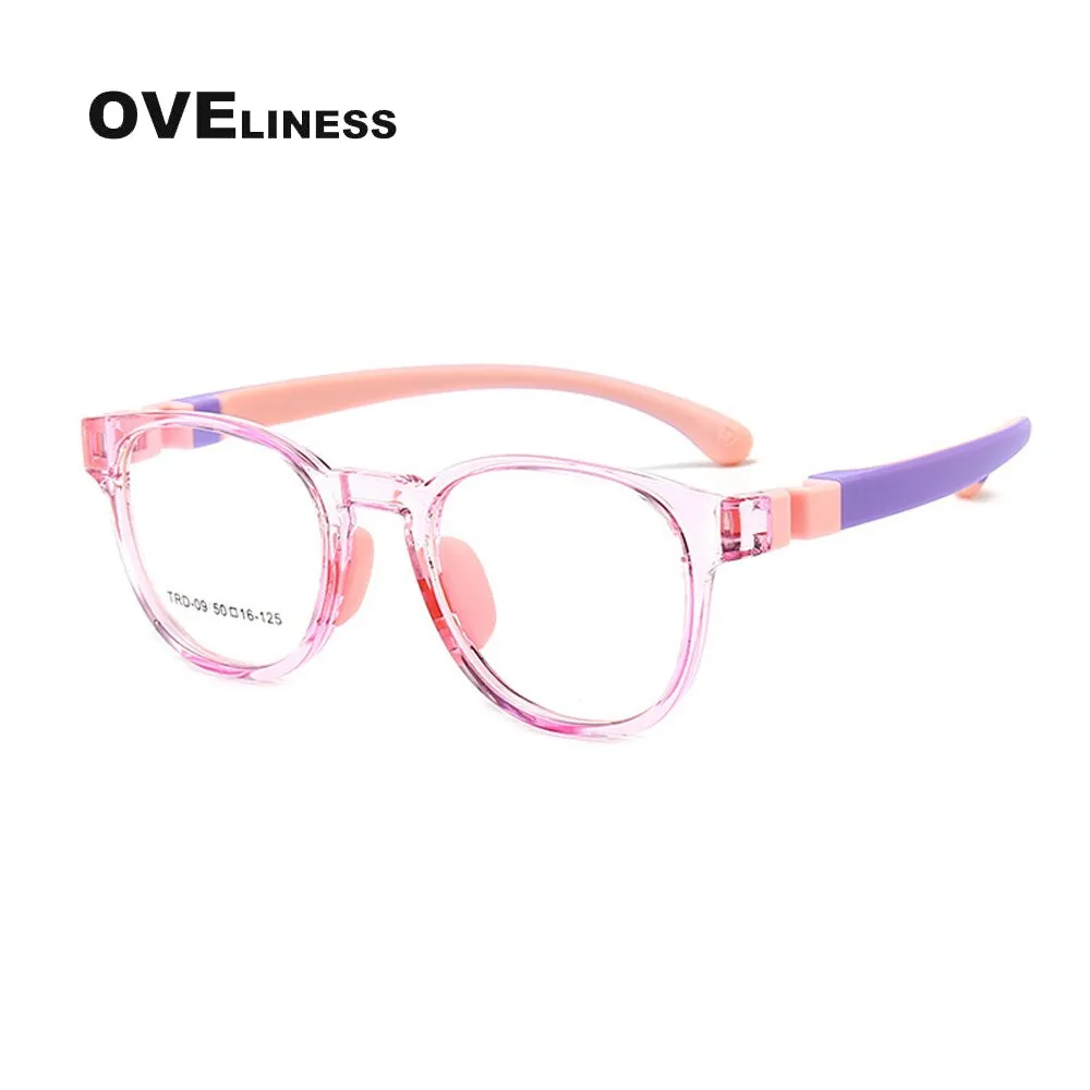 Oveliness Unisex Children's Full Rim Round Tr 90 Titanium Eyeglasses Olp09