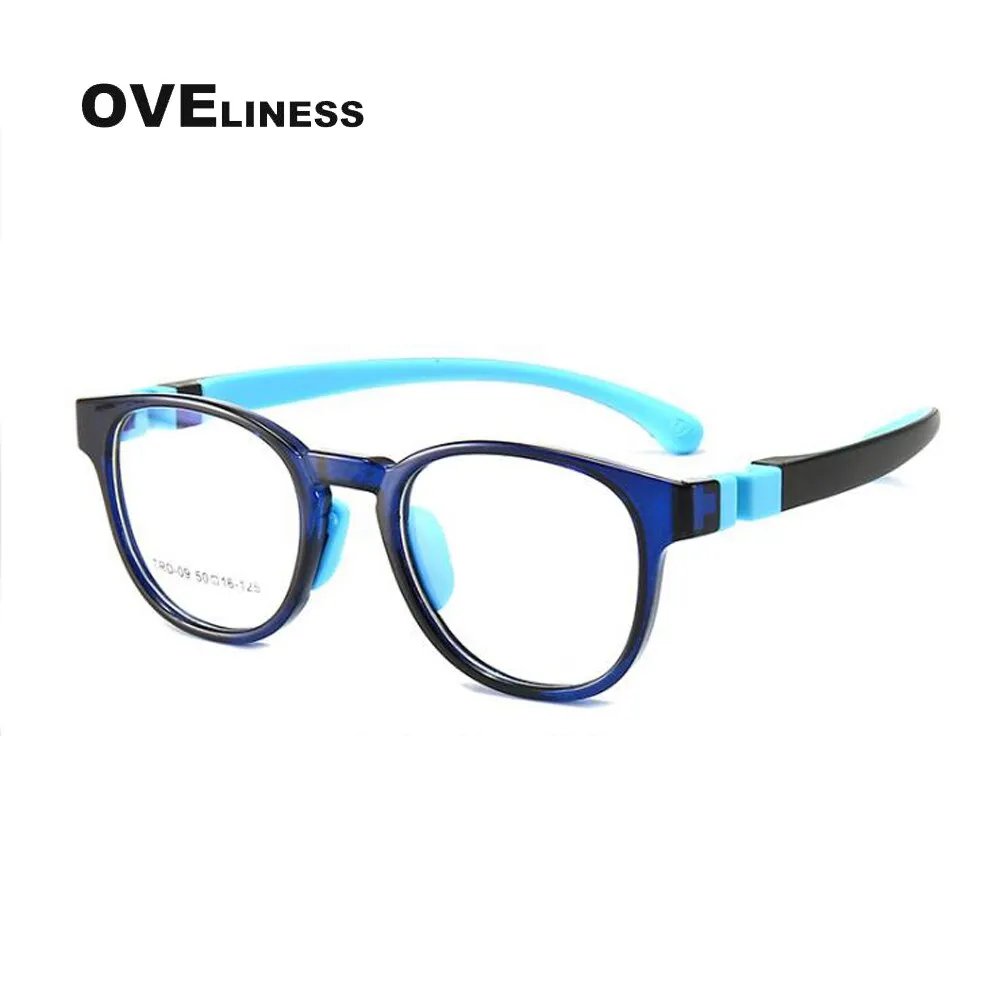 Oveliness Unisex Children's Full Rim Round Tr 90 Titanium Eyeglasses Olp09