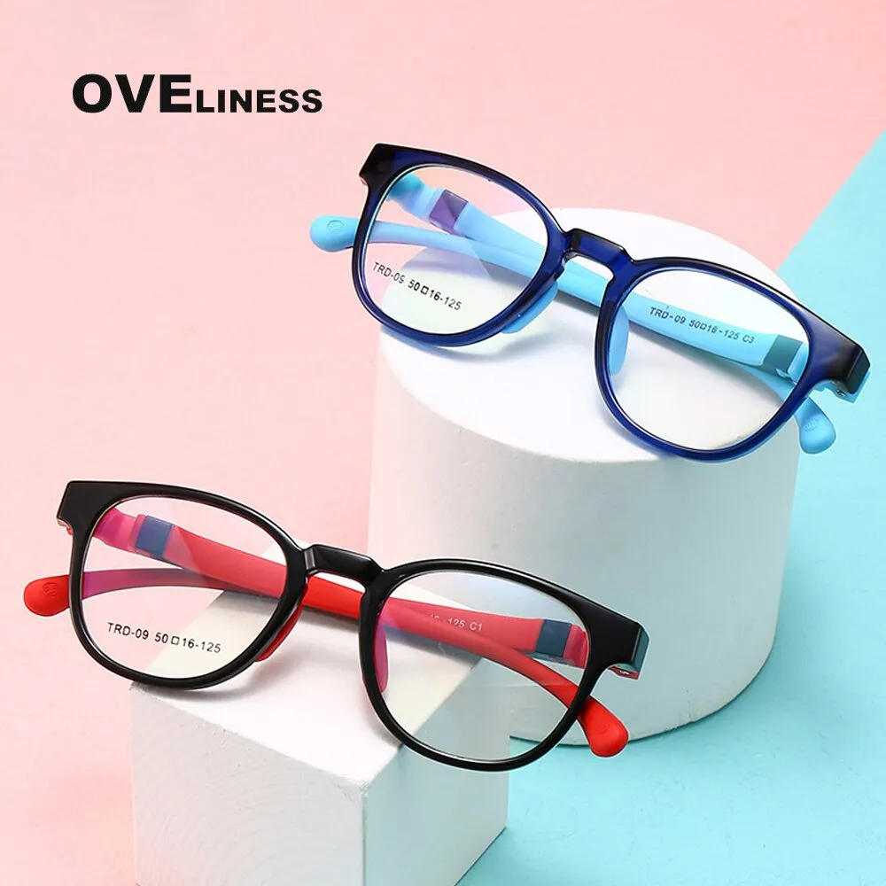 Oveliness Unisex Children's Full Rim Round Tr 90 Titanium Eyeglasses Olp09