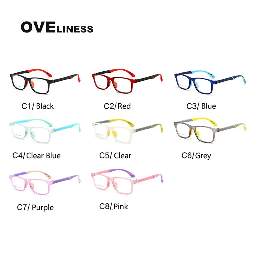 Oveliness Unisex Children's Full Rim Square Tr 90 Titanium Eyeglasses Oltrd12p