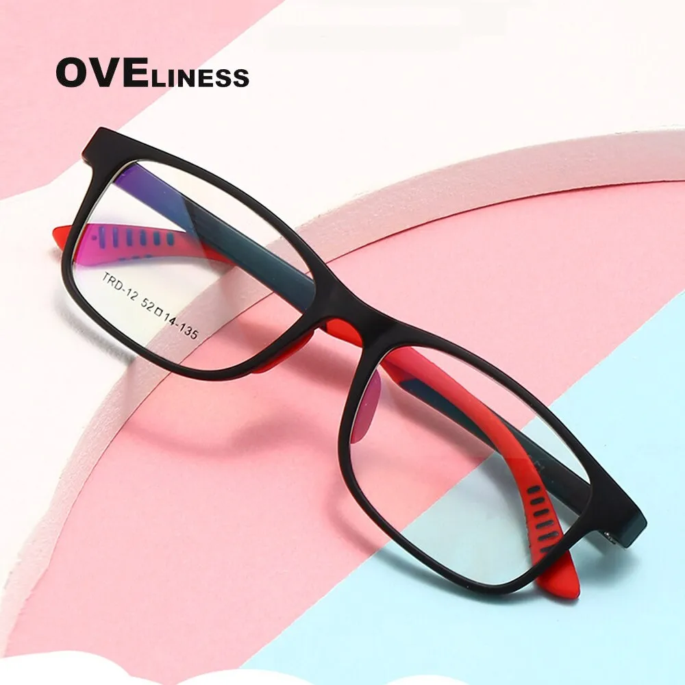 Oveliness Unisex Children's Full Rim Square Tr 90 Titanium Eyeglasses Oltrd12p