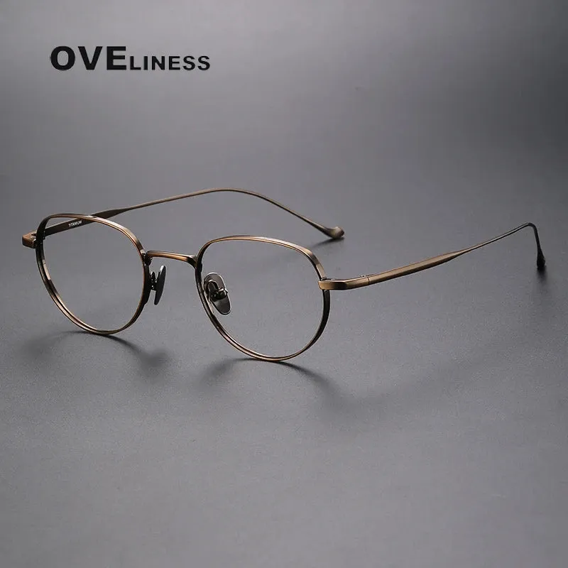 Oveliness Unisex Full Rim Oval Titanium Eyeglasses 0100