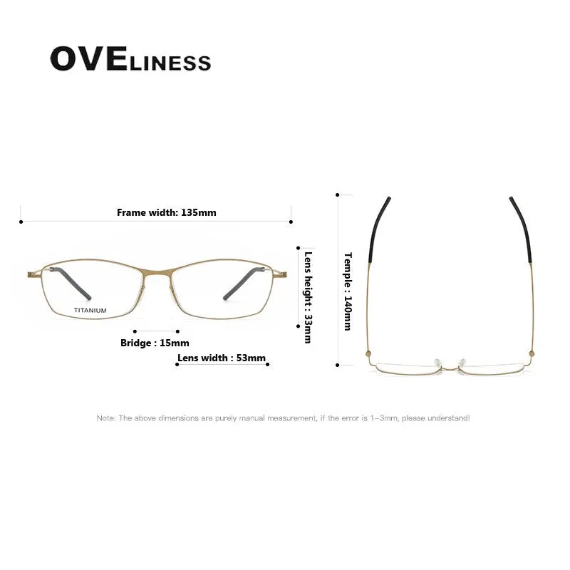 Oveliness Unisex Full Rim Rectangle Titanium Eyeglasses