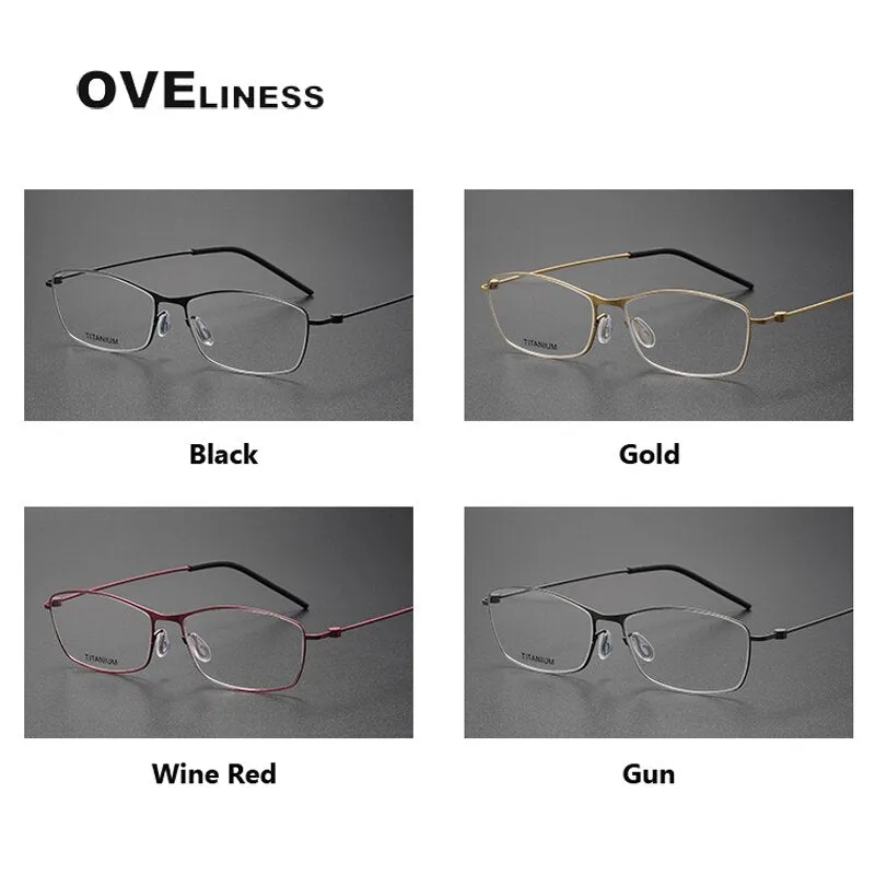 Oveliness Unisex Full Rim Rectangle Titanium Eyeglasses