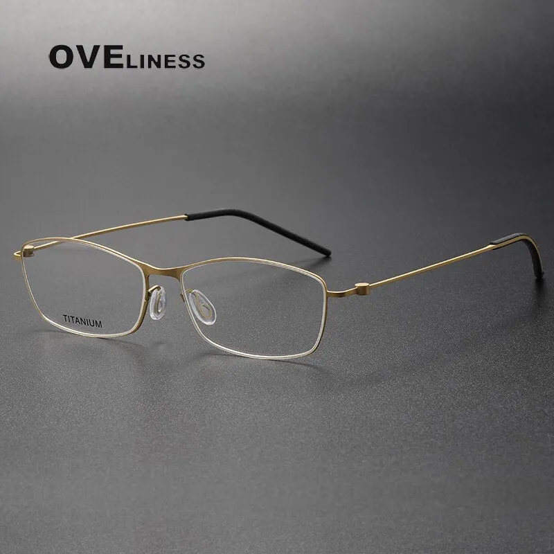 Oveliness Unisex Full Rim Rectangle Titanium Eyeglasses