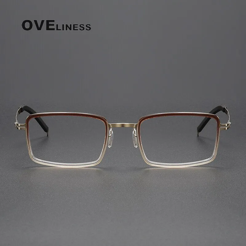 Oveliness Unisex Full Rim Square Acetate Titanium Eyeglasses 8202320