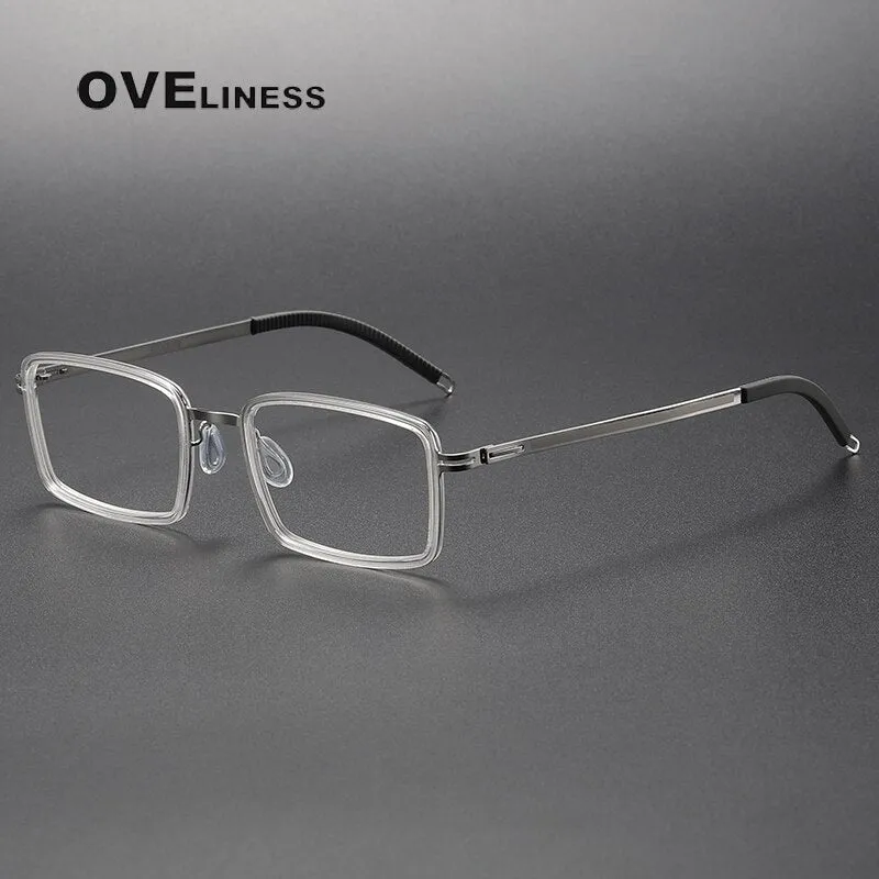 Oveliness Unisex Full Rim Square Acetate Titanium Eyeglasses 8202320