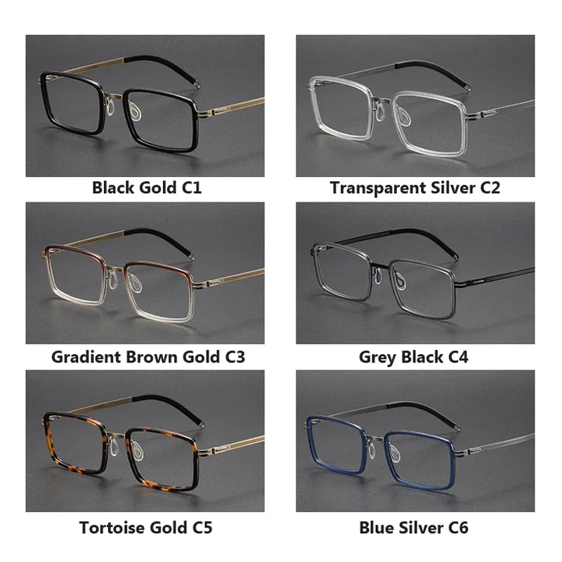 Oveliness Unisex Full Rim Square Acetate Titanium Eyeglasses 8202320