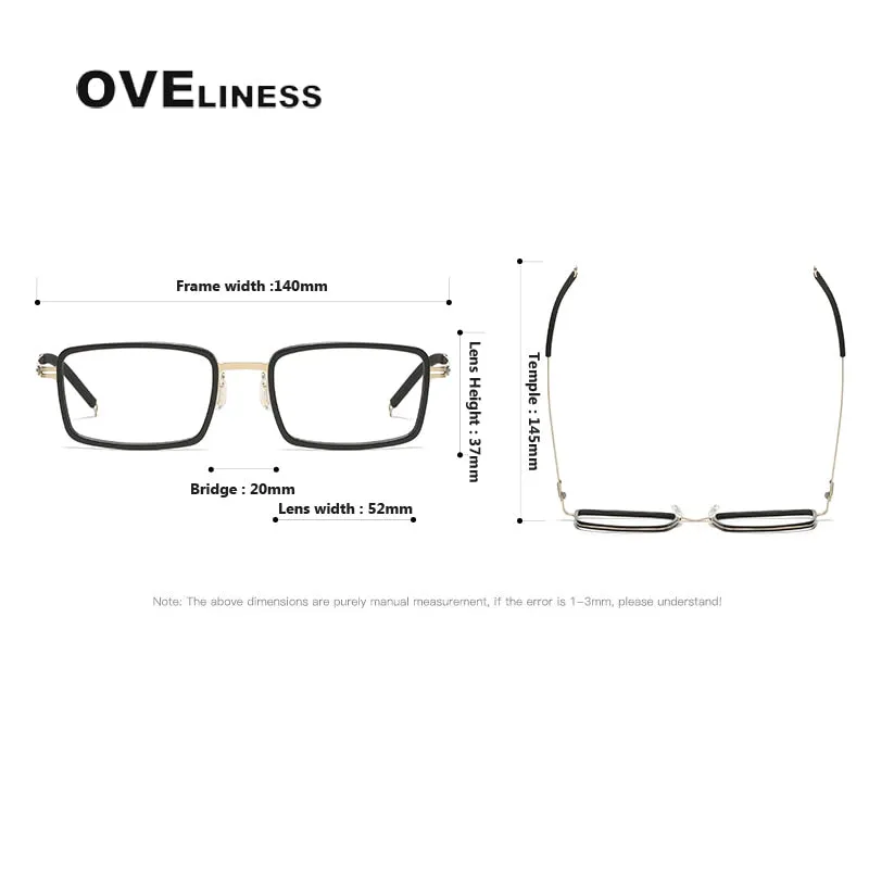 Oveliness Unisex Full Rim Square Acetate Titanium Eyeglasses 8202320