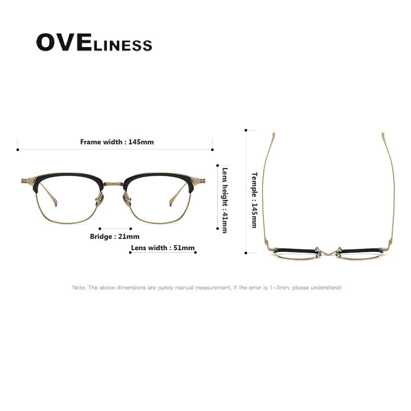 Oveliness Unisex Full Rim Square Acetate Titanium Eyeglasses Kj26