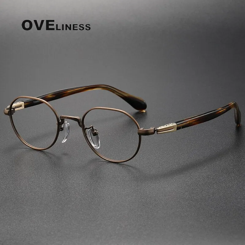 Oveliness Unisex Full Rim Square Acetate Titanium Eyeglasses Ks140