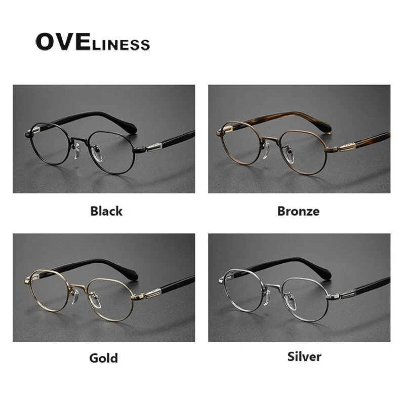 Oveliness Unisex Full Rim Square Acetate Titanium Eyeglasses Ks140