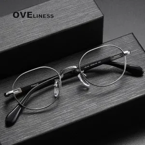 Oveliness Unisex Full Rim Square Acetate Titanium Eyeglasses Ks140