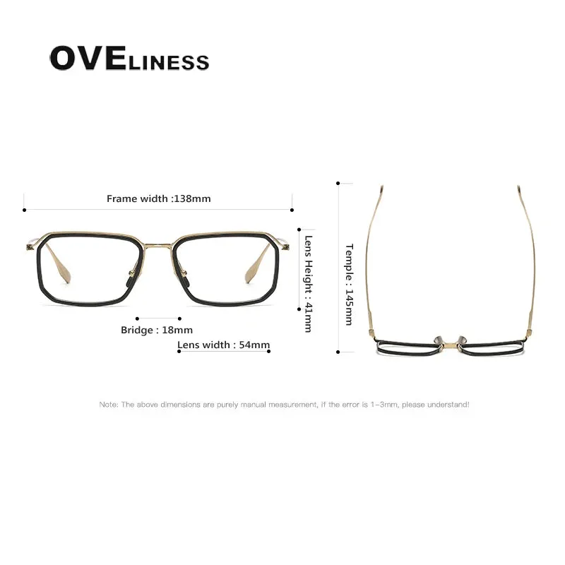 Oveliness Unisex Full Rim Square Acetate Titanium Eyeglasses X423