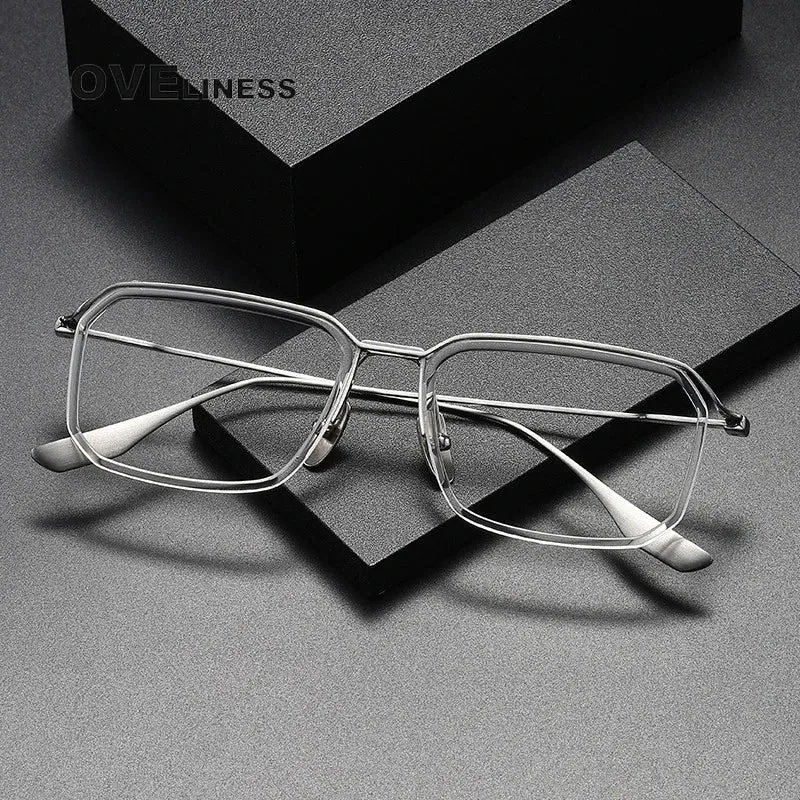 Oveliness Unisex Full Rim Square Acetate Titanium Eyeglasses X423