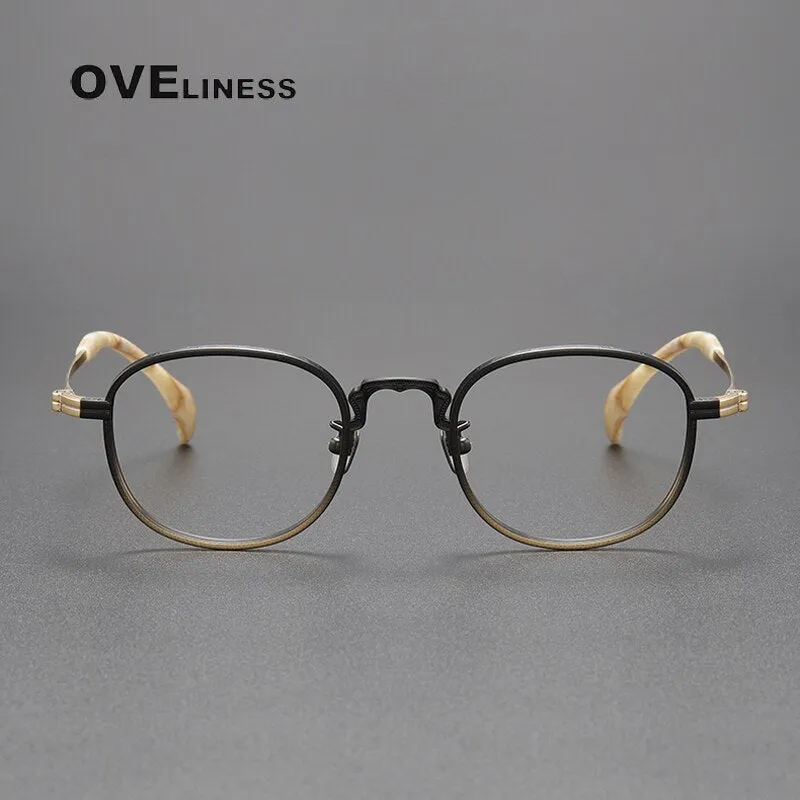 Oveliness Unisex Full Rim Square Titanium Eyeglasses 80866