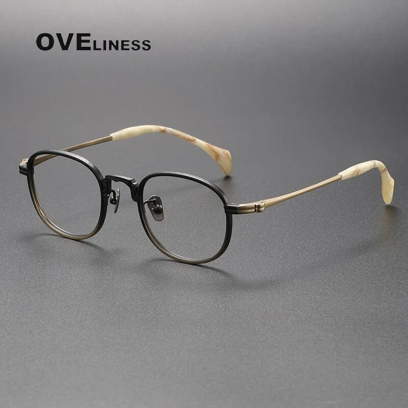 Oveliness Unisex Full Rim Square Titanium Eyeglasses 80866